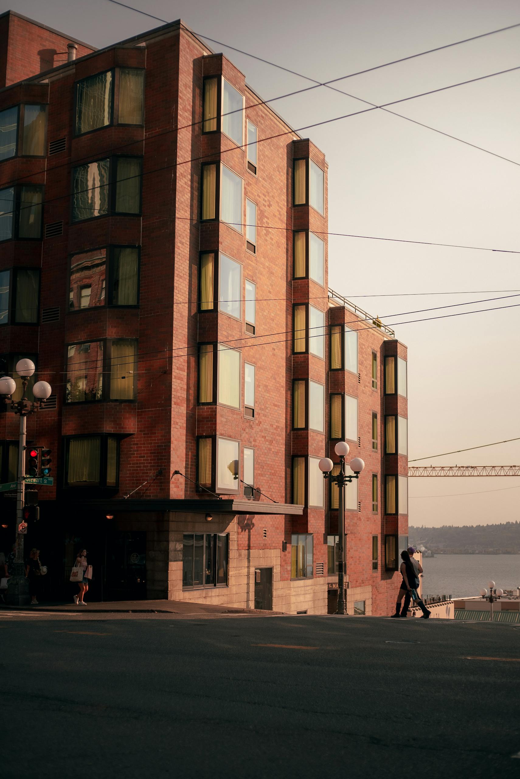 Urban building at dusk