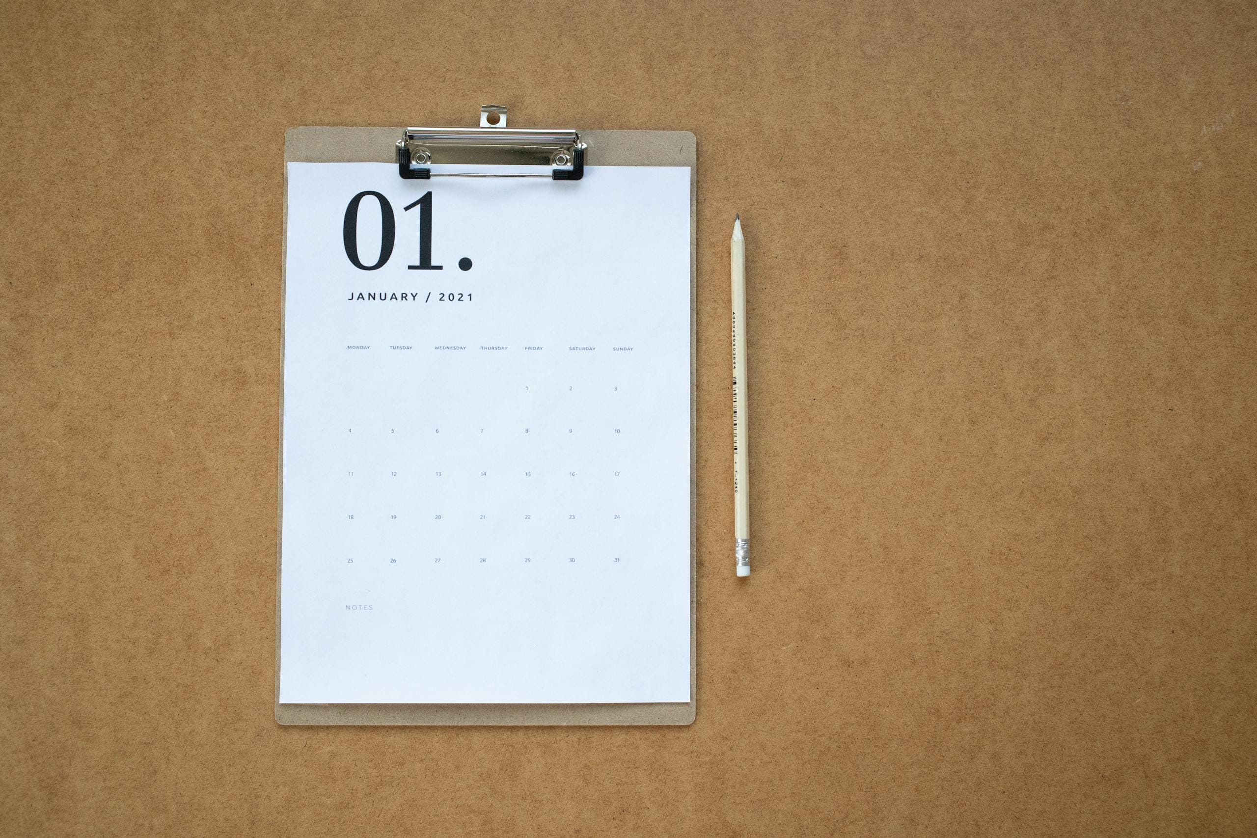 The 30-Day Human-Centric Challenge - January calendar on a clipboard